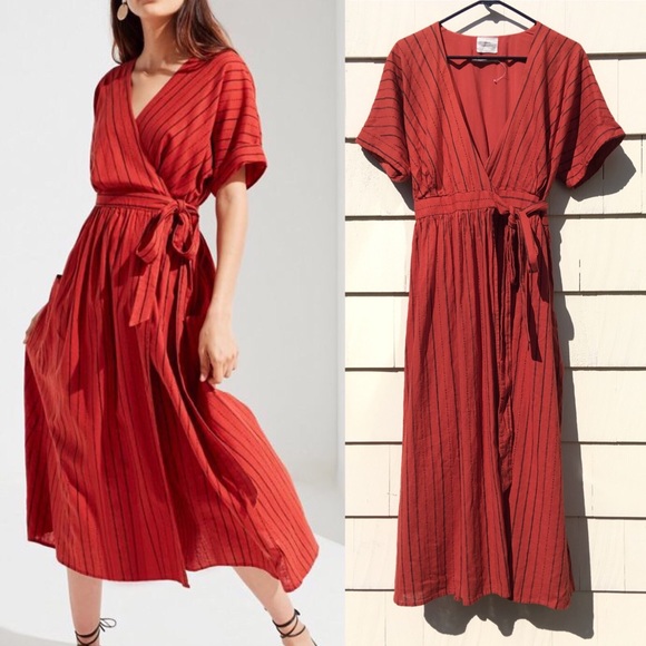 urban outfitters black wrap dress